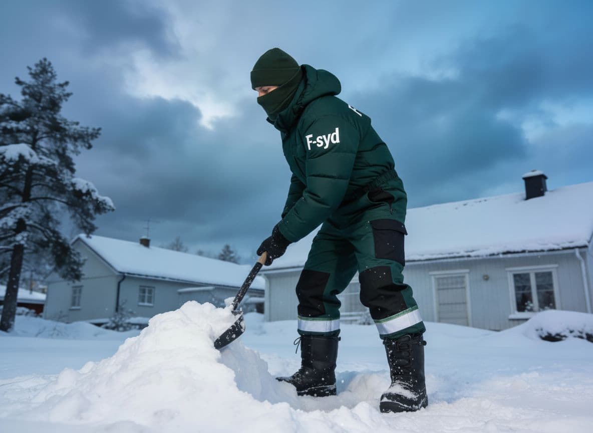 Snöröjning av uppfart i Malmö