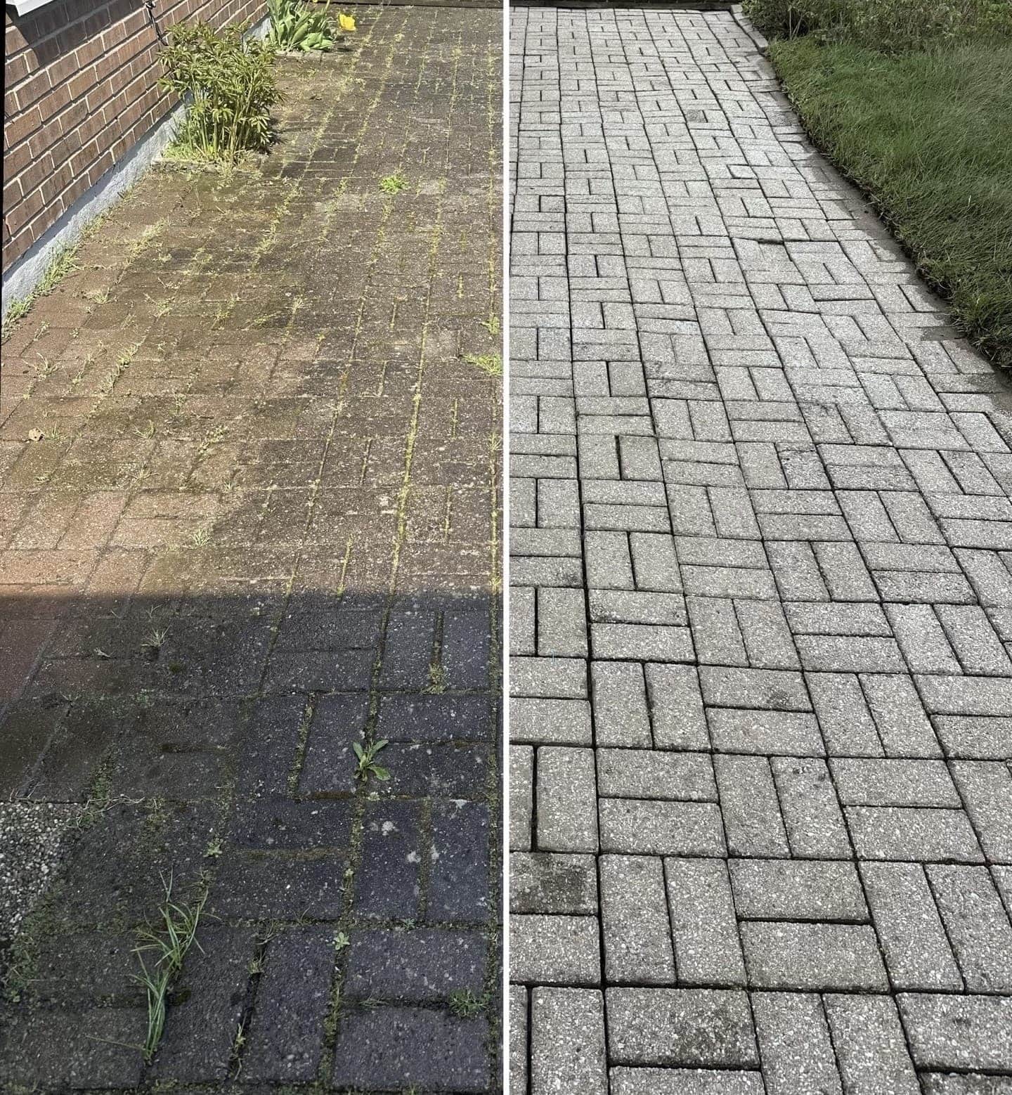 Stentvätt av marksten i Malmö