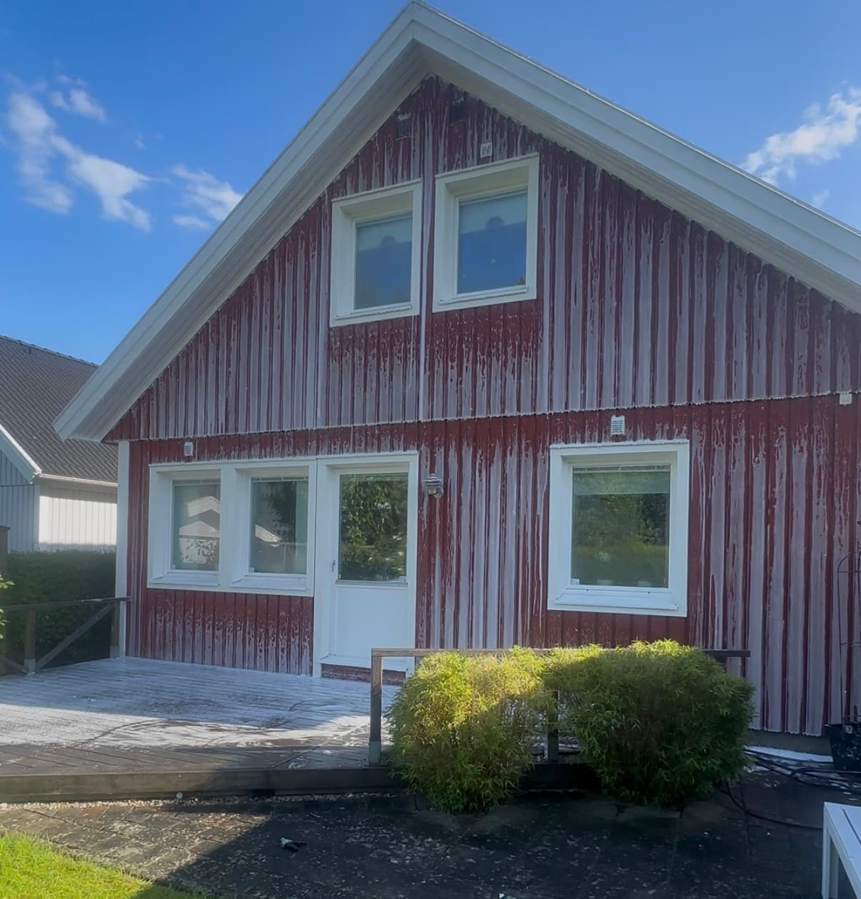 Fasadbehandling — före